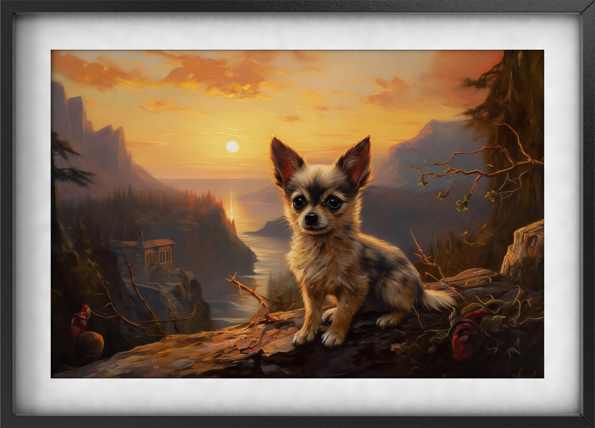 Chihuahua i Solnedgang