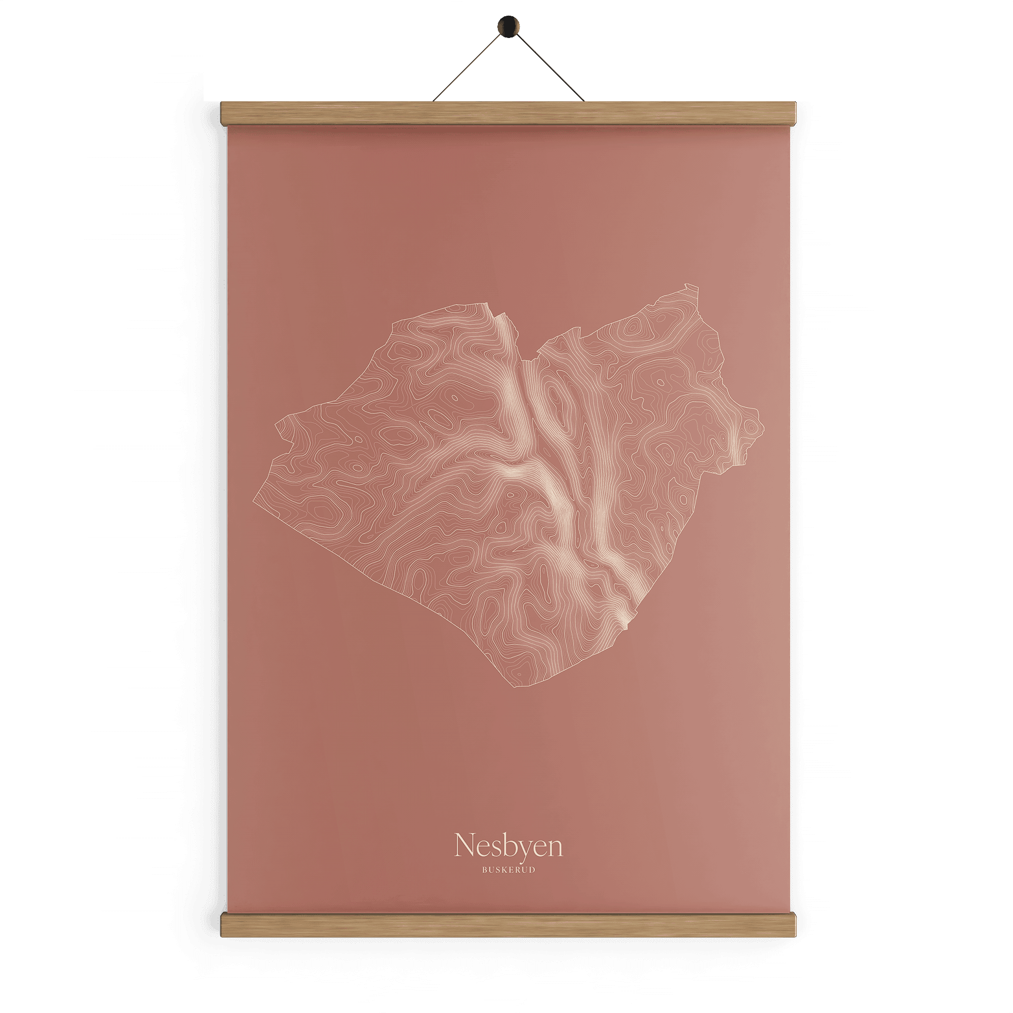 Nesbyen kotekart - Rustrød
