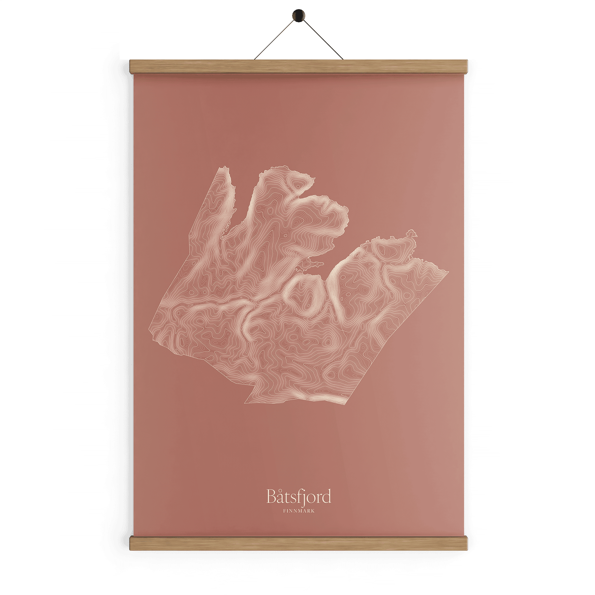 Båtsfjord kotekart - Rustrød