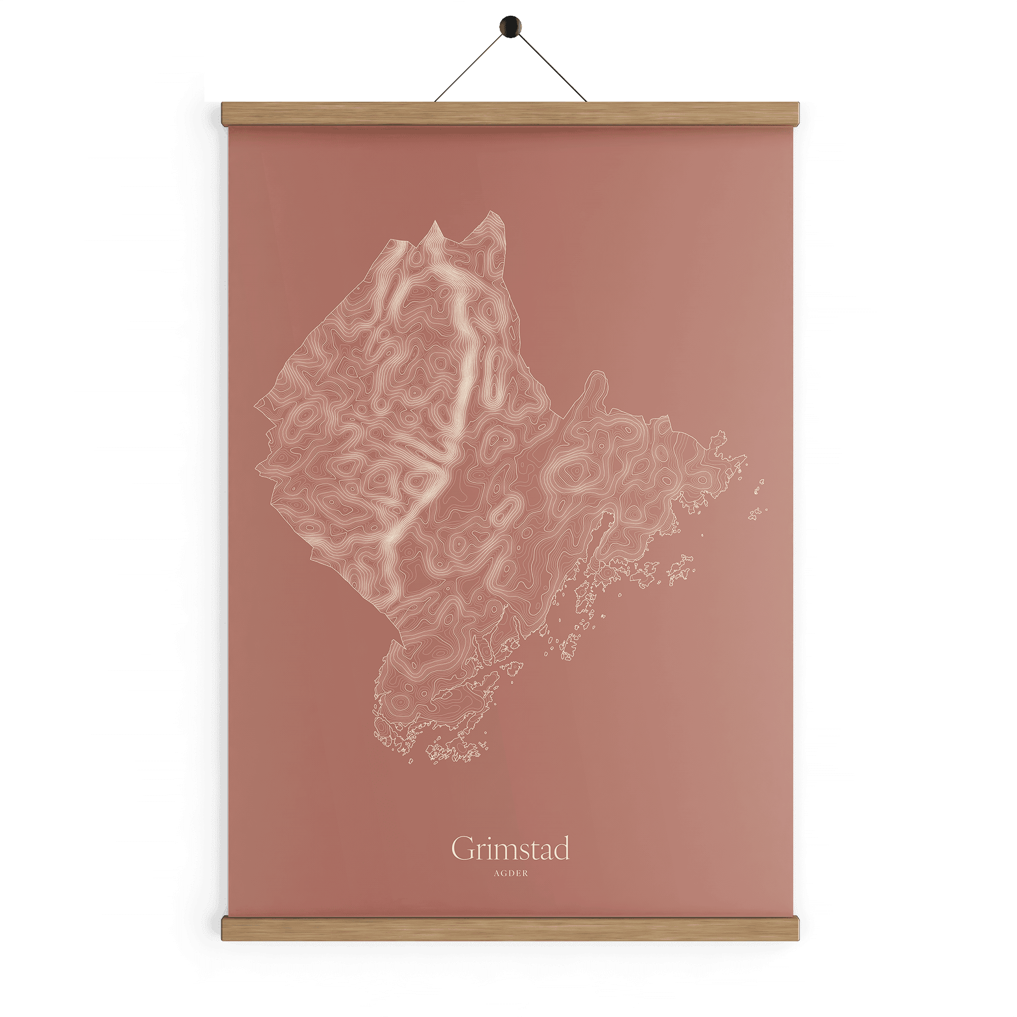 Grimstad kotekart - Rustrød
