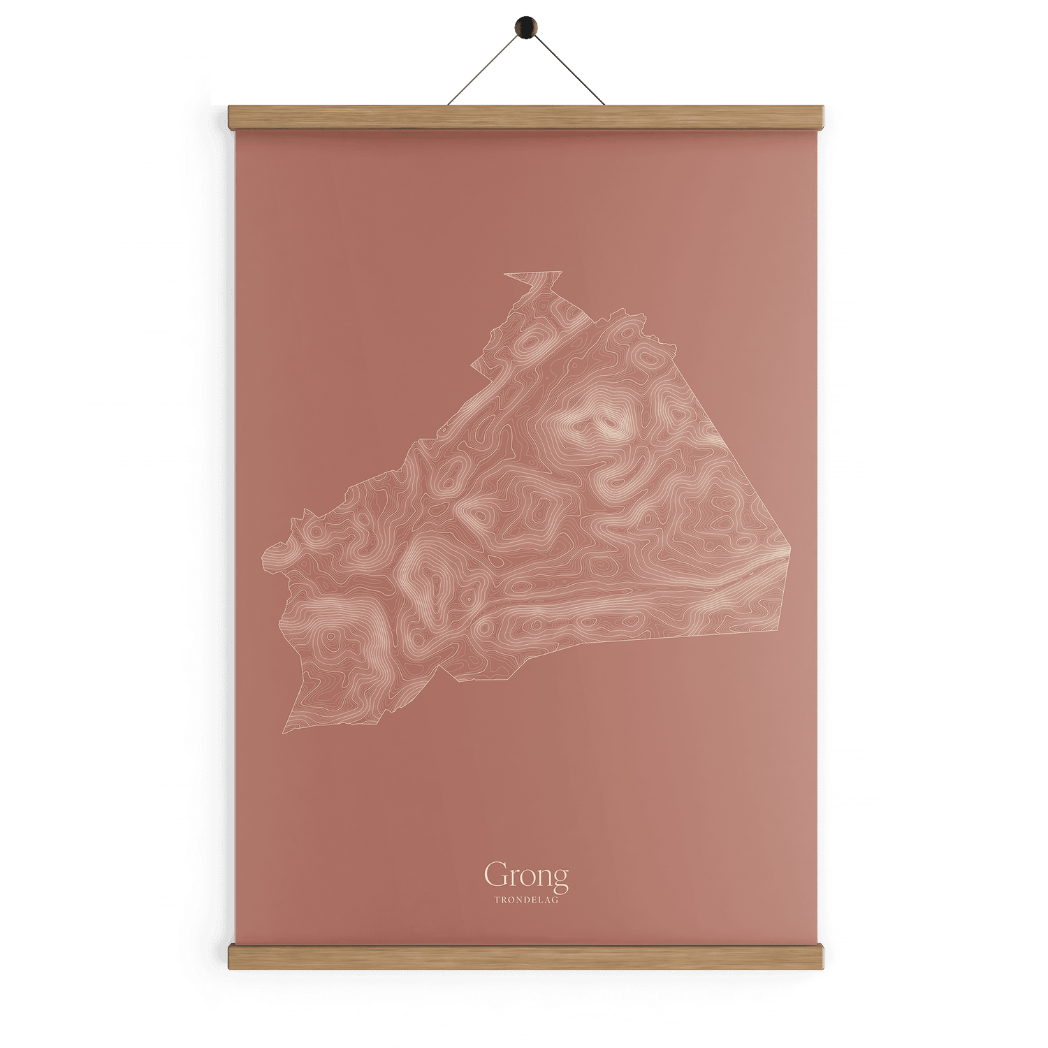 Grong kotekart - Rustrød