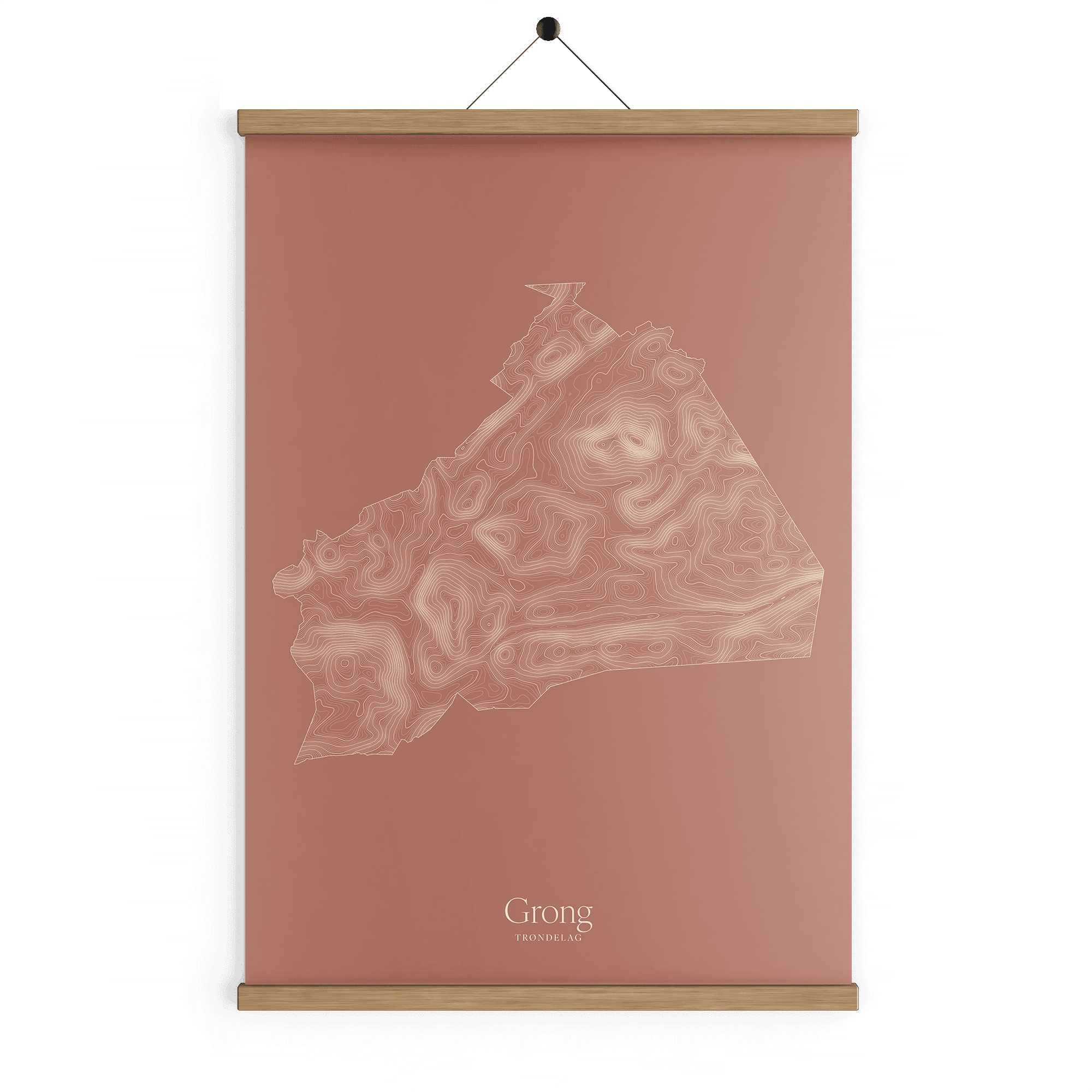 Grong kotekart - Rustrød