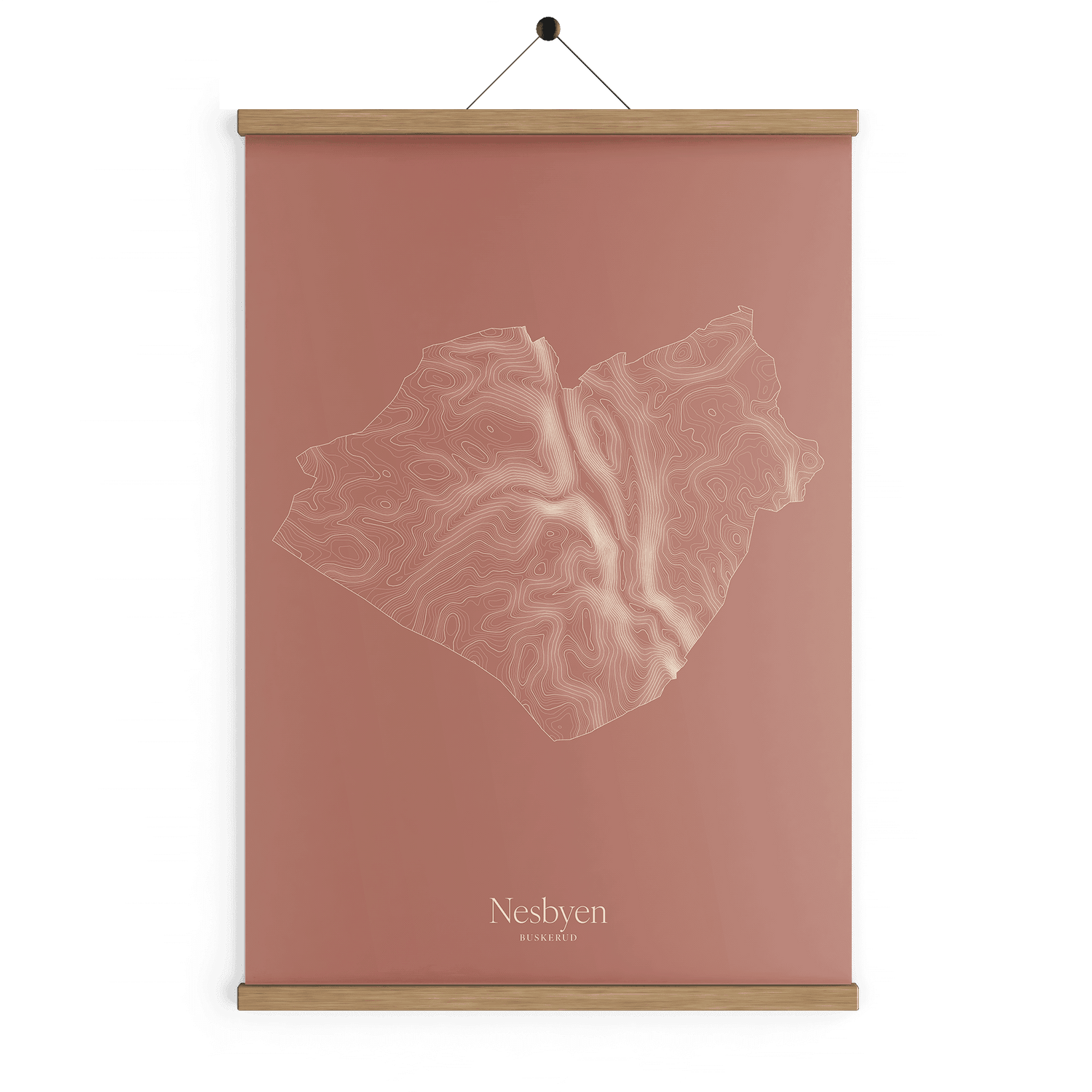 Nesbyen kotekart - Rustrød