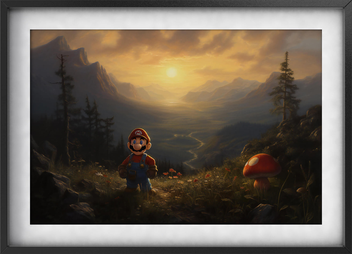 Super Mario i Solnedgang