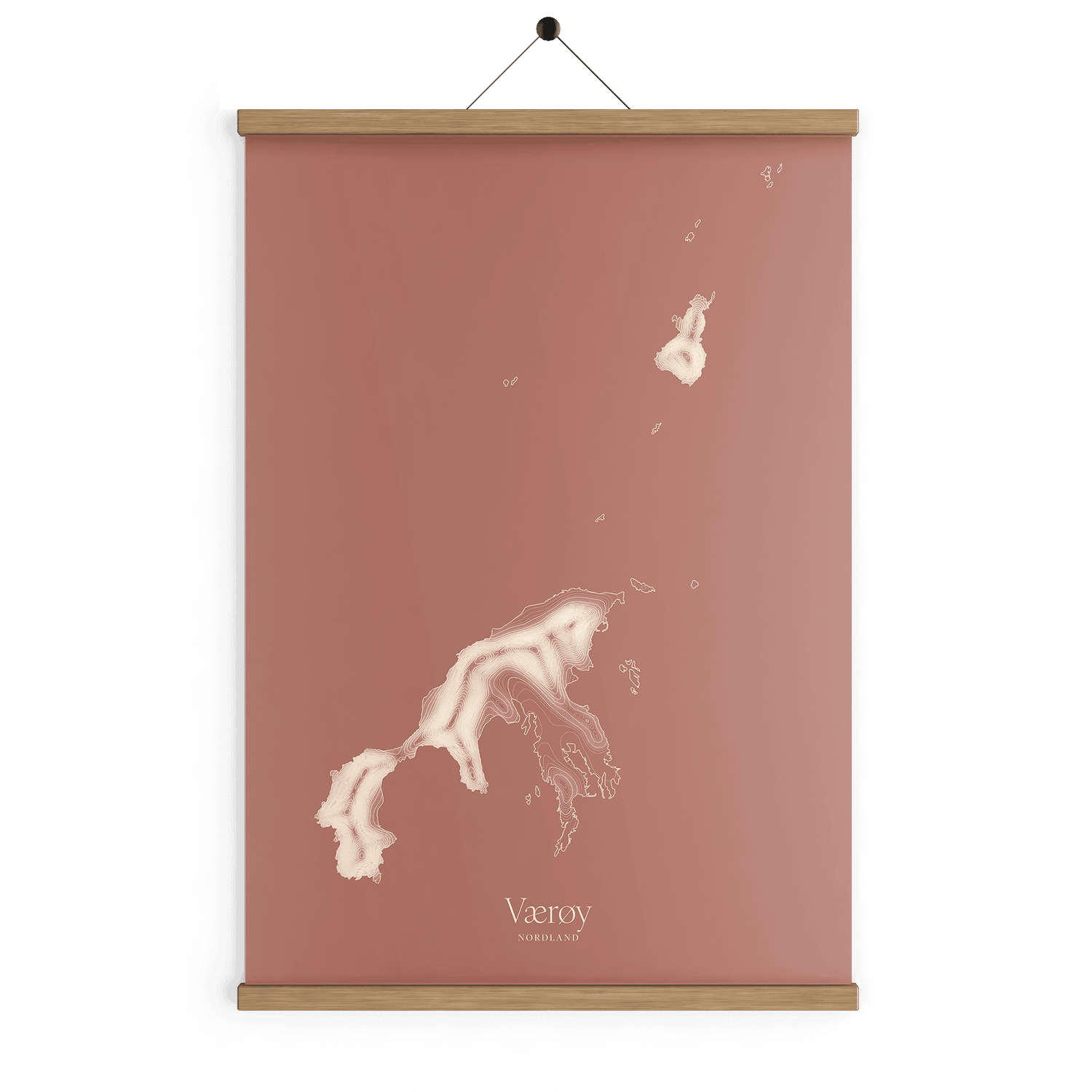Værøy kotekart - Rustrød